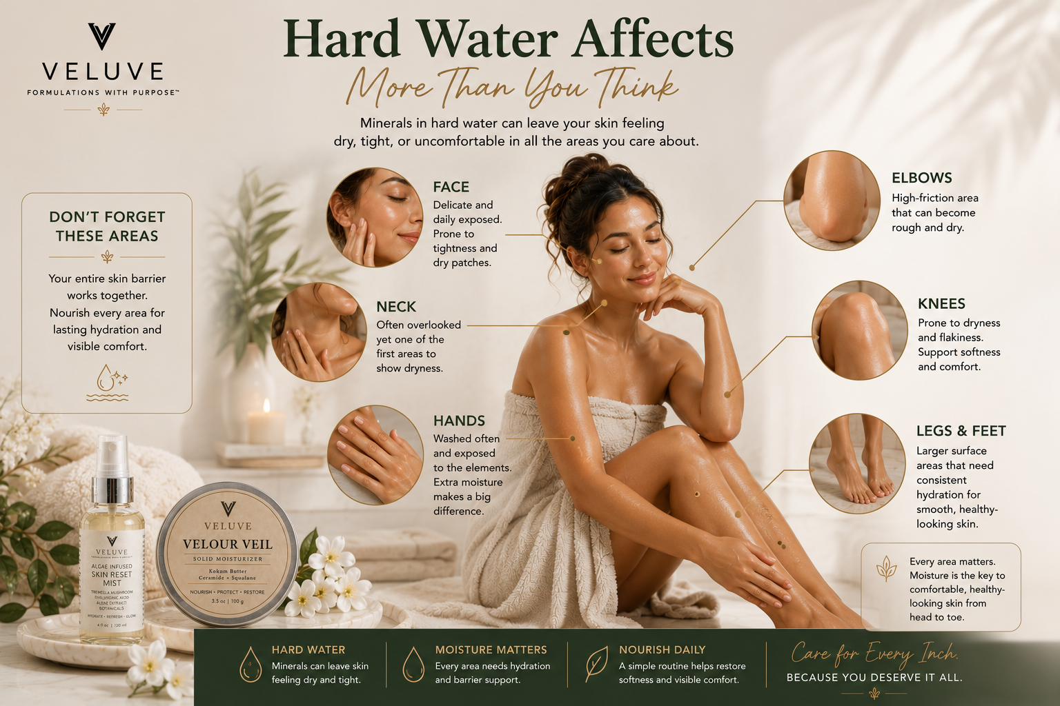 face and body moisture after hard water effects on skin